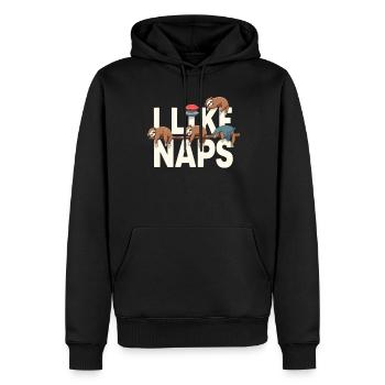 Sloth Sleep Funny Relax Outfit Nap - Men’s Premium Organic Hoodie - black - Front - Nico (187cm)