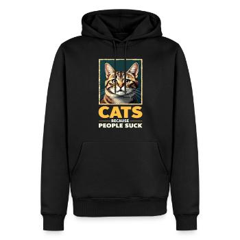 Lustiges Katzen Katze Kater Cat Katzenliebhaber - Männer Premium Bio Hoodie - Schwarz - Vorne - Nico (187cm)