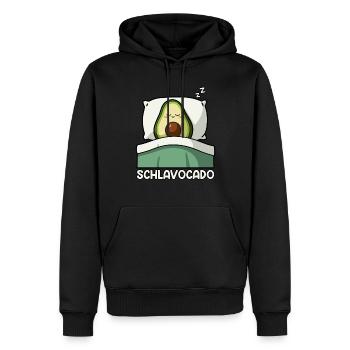 Schlavocado Avocado Schlafliebhaber Kawaii Avocado - Männer Premium Bio Hoodie - Schwarz - Vorne - Nico (187cm)