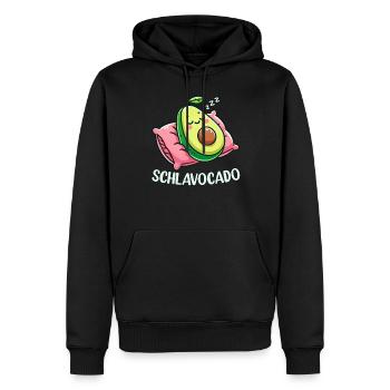 Schlavocado Avocado Schlafliebhaber Kawaii Avocado - Männer Premium Bio Hoodie - Schwarz - Vorne - Nico (187cm)