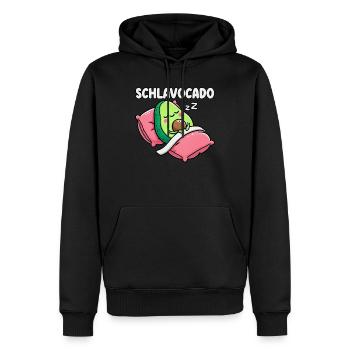 Schlavocado Avocado Schlafliebhaber Kawaii Avocado - Männer Premium Bio Hoodie - Schwarz - Vorne - Nico (187cm)