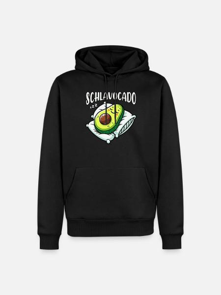 Schlavocado Avocado Slaapliefhebber Kawaii Avocado - Mannen Premium Bio hoodie - zwart