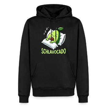 Schlavocado Avocado Schlafliebhaber Kawaii Avocado - Männer Premium Bio Hoodie - Schwarz - Vorne - Nico (187cm)