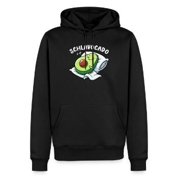 Schlavocado Avocado Schlafliebhaber Kawaii Avocado - Männer Premium Bio Hoodie - Schwarz - Vorne - Nico (187cm)