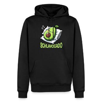 Schlavocado Avocado Schlafliebhaber Kawaii Avocado - Männer Premium Bio Hoodie - Schwarz - Vorne - Nico (187cm)
