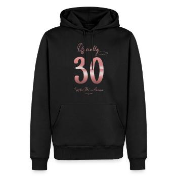 Cadeau officiel pour les femmes à l’occasion des 30 ans de sa vie - Sweat à capuche Premium bio Homme - noir - Devant - Nico (187cm)