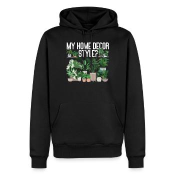 Amoureux des plantes Jardinage Ma maison - Sweat à capuche Premium bio Homme - noir - Devant - Nico (187cm)