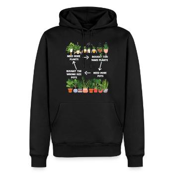 Les amateurs de plantes ont besoin de plus - Sweat à capuche Premium bio Homme - noir - Devant - Nico (187cm)