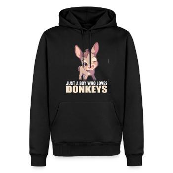 Donkey Esel - Männer Premium Bio Hoodie - Schwarz - Vorne - Nico (187cm)