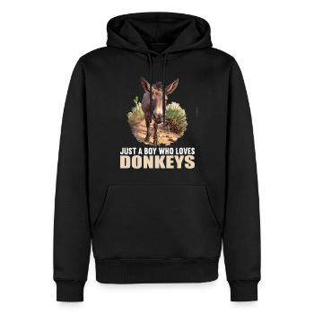 Donkey Esel - Männer Premium Bio Hoodie - Schwarz - Vorne - Nico (187cm)
