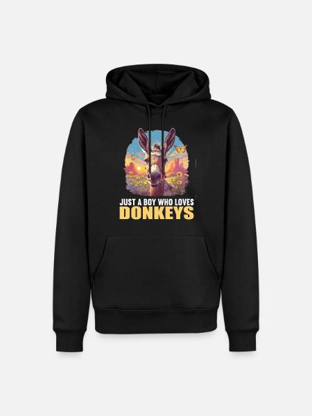Donkey Esel - Männer Premium Bio Hoodie - Schwarz