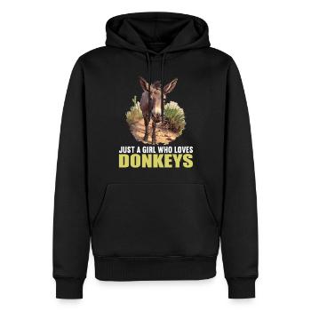 Donkey Esel - Männer Premium Bio Hoodie - Schwarz - Vorne - Nico (187cm)