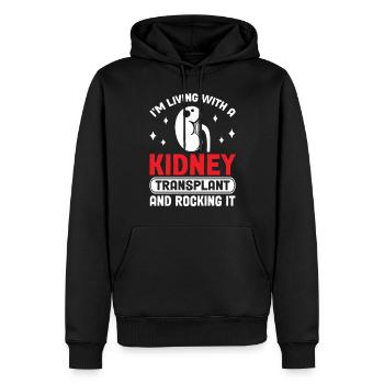 Nierentransplantation Organspender Nierenoperation - Männer Premium Bio Hoodie - Schwarz - Vorne - Nico (187cm)