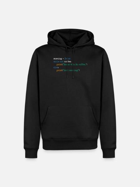 Informatik Kaffee Code Programmierer Geschenk - Männer Premium Bio Hoodie - Schwarz