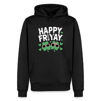 Happy Friyay Freitag Fri Yay Lehrer - Männer Premium Bio Hoodie - Schwarz - Vorne - Nico (187cm)