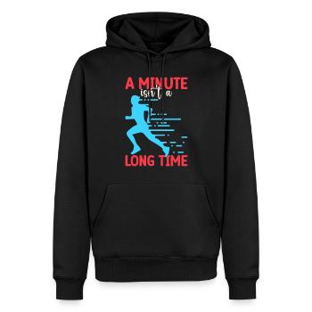 Courir une minute n’est pas un marathonien de longue date - Sweat à capuche Premium bio Homme - noir - Devant - Nico (187cm)