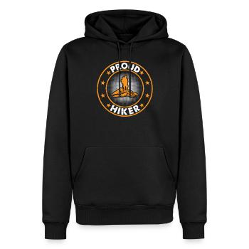 Proud Hiker Outdoor Hiking Mountain Hiker - Männer Premium Bio Hoodie - Schwarz - Vorne - Nico (187cm)