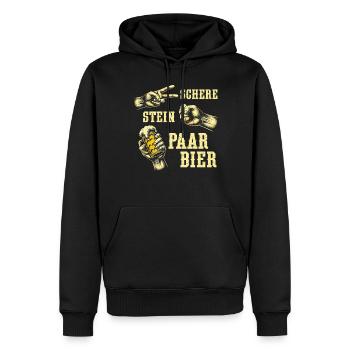 Ciseaux Pierre Bière Couple Amateurs de bière Buveurs de bière - Sweat à capuche Premium bio Homme - noir - Devant - Nico (187cm)