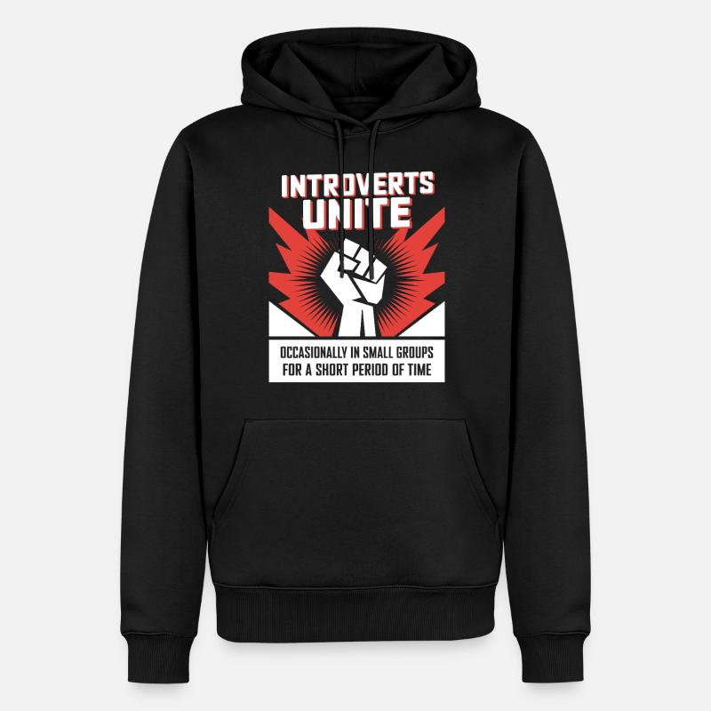 Les introvertis s’unissent - Sweat à capuche Premium bio Homme - noir