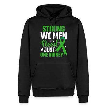 Starke Frauen Nur eine Niere Grünes Band Niere - Männer Premium Bio Hoodie - Schwarz - Vorne - Nico (187cm)
