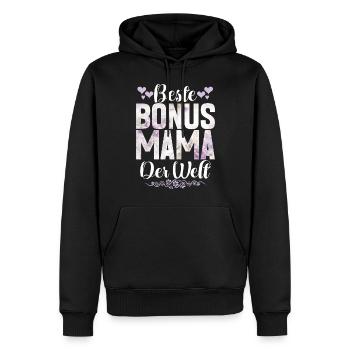 Bonus Maman Fête des Mères Maman Maternité Parent - Sweat à capuche Premium bio Homme - noir - Devant - Nico (187cm)