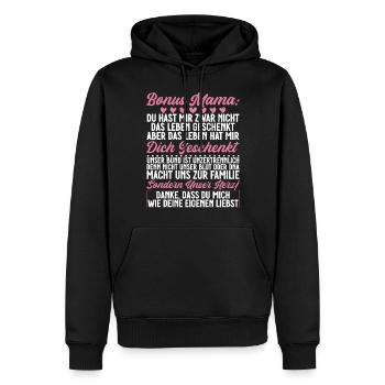 Bonus Maman Fête des Mères Maman Maternité Parent - Sweat à capuche Premium bio Homme - noir - Devant - Nico (187cm)