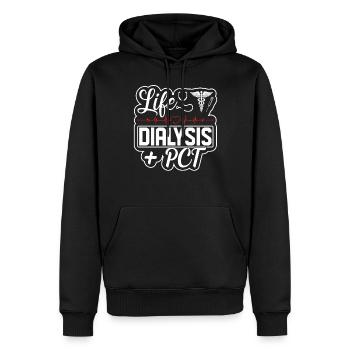 Life Dialyse PCT Technicien en soins aux patients drôle - Sweat à capuche Premium bio Homme - noir - Devant - Nico (187cm)