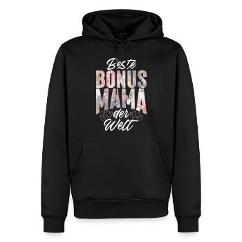 Bonus Maman Fête des Mères Maman Maternité Parent - Sweat à capuche Premium bio Homme - noir - Devant - Nico (187cm)