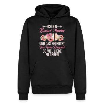 Bonus Maman Fête des Mères Maman Maternité Parent - Sweat à capuche Premium bio Homme - noir - Devant - Nico (187cm)