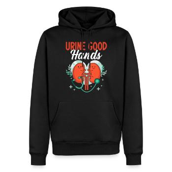 Urine Good Hands Funny Dialysis Nephrology Kidney - Men’s Premium Organic Hoodie - black - Front - Nico (187cm)