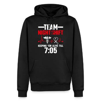 Équipe Night Shift Drôle Infirmière Technique de Dialyse - Sweat à capuche Premium bio Homme - noir - Devant - Nico (187cm)