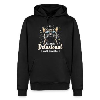 Chat délirant Chat Chats rétro Amoureux des chats - Sweat à capuche Premium bio Homme - noir - Devant - Nico (187cm)