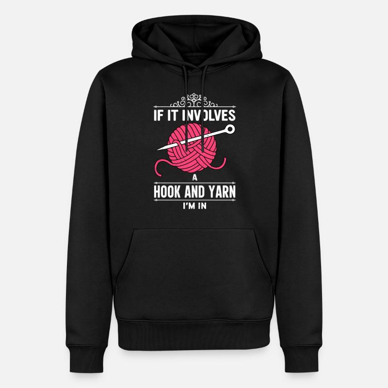 Häkeln - Männer Premium Bio Hoodie - Schwarz