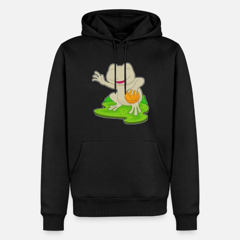 grenouille basketteur basketteur - Sweat à capuche Premium bio Homme - noir