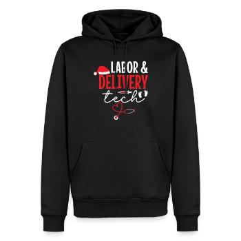 L&D Tech Weihnachtsmann Weihnachtsmütze - Männer Premium Bio Hoodie - Schwarz - Vorne - Nico (187cm)