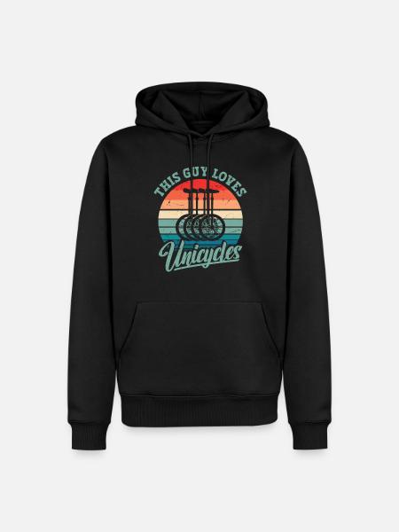 This guy loves unicycles - Men’s Premium Organic Hoodie - black