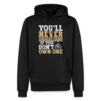 Sie Werden Nie Verstehen, Ob Sie Eine - Männer Premium Bio Hoodie - Schwarz - Vorne - Nico (187cm)