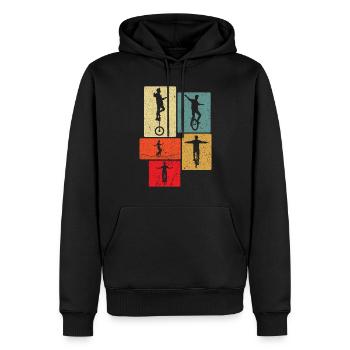 Dieser Typ Liebt Unicycles - Männer Premium Bio Hoodie - Schwarz - Vorne - Nico (187cm)