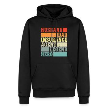 Insurance Agent Husband Dad Hero Funny Insurance - Männer Premium Bio Hoodie - Schwarz - Vorne - Nico (187cm)