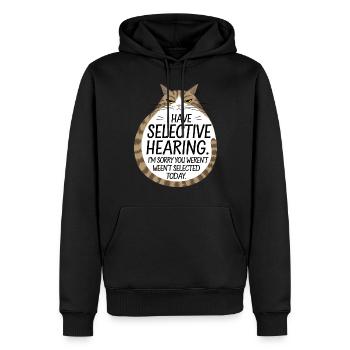 Sarcasme Chaton Chat - Sweat à capuche Premium bio Homme - noir - Devant - Nico (187cm)