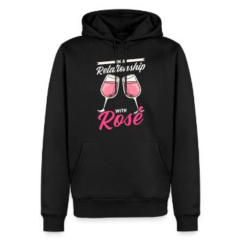 Wein Rosé - Männer Premium Bio Hoodie - Schwarz - Vorne - Nico (187cm)