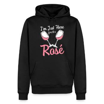 Wein Rosé - Männer Premium Bio Hoodie - Schwarz - Vorne - Nico (187cm)