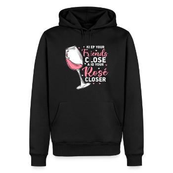 Wein Rosé - Männer Premium Bio Hoodie - Schwarz - Vorne - Nico (187cm)