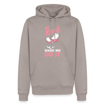 Vin Rosé - Sweat à capuche Premium bio Homme - taupe - Devant - Nico (187cm)