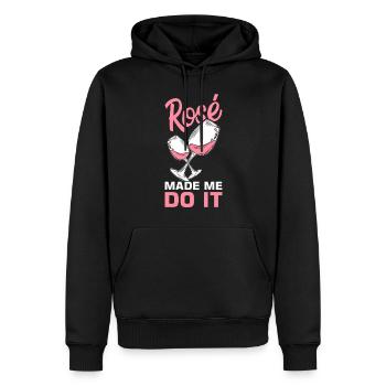 Wein Rosé - Männer Premium Bio Hoodie - Schwarz - Vorne - Nico (187cm)