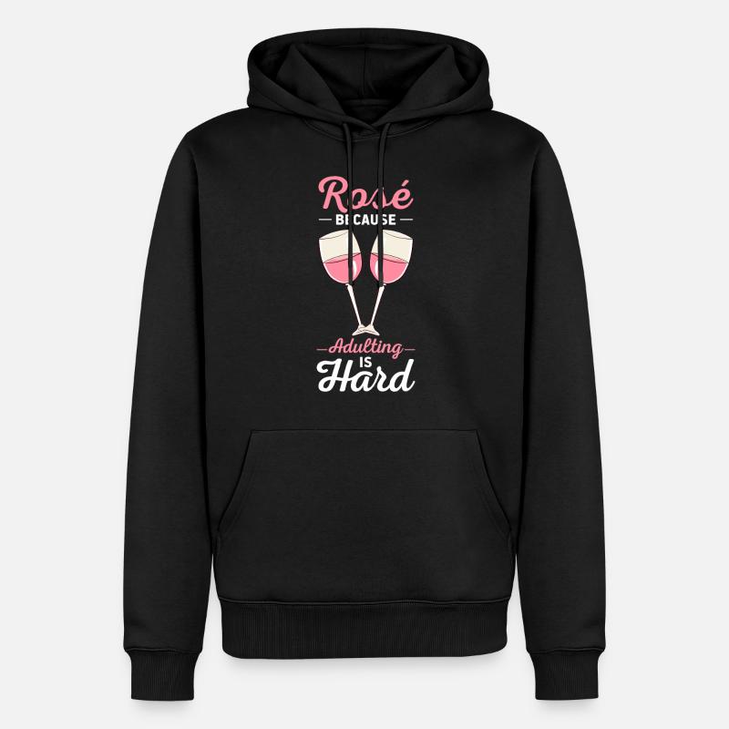 Wein Rosé - Männer Premium Bio Hoodie - Schwarz