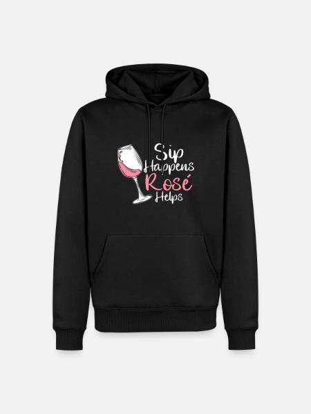 Vin Rosé - Sweat à capuche Premium bio Homme - noir
