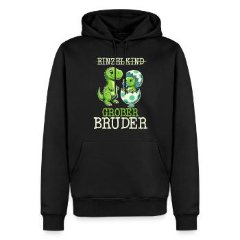 Big Brother Saurus Dinosaure Frère - Sweat à capuche Premium bio Homme - noir - Devant - Nico (187cm)