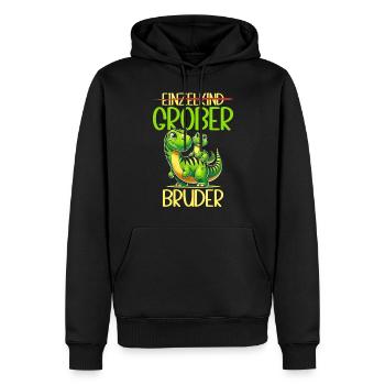 Big Brother Saurus Dinosaure Frère - Sweat à capuche Premium bio Homme - noir - Devant - Nico (187cm)