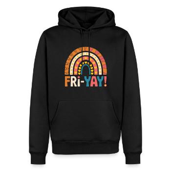 Friyay Happy Friday Fri Yay Enseignant - Sweat à capuche Premium bio Homme - noir - Devant - Nico (187cm)
